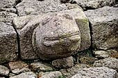 Candi Cetho - Sculptures of the eighth terrace. 